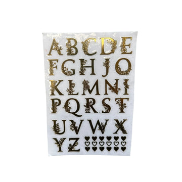 Alphabet metal sticker sheet