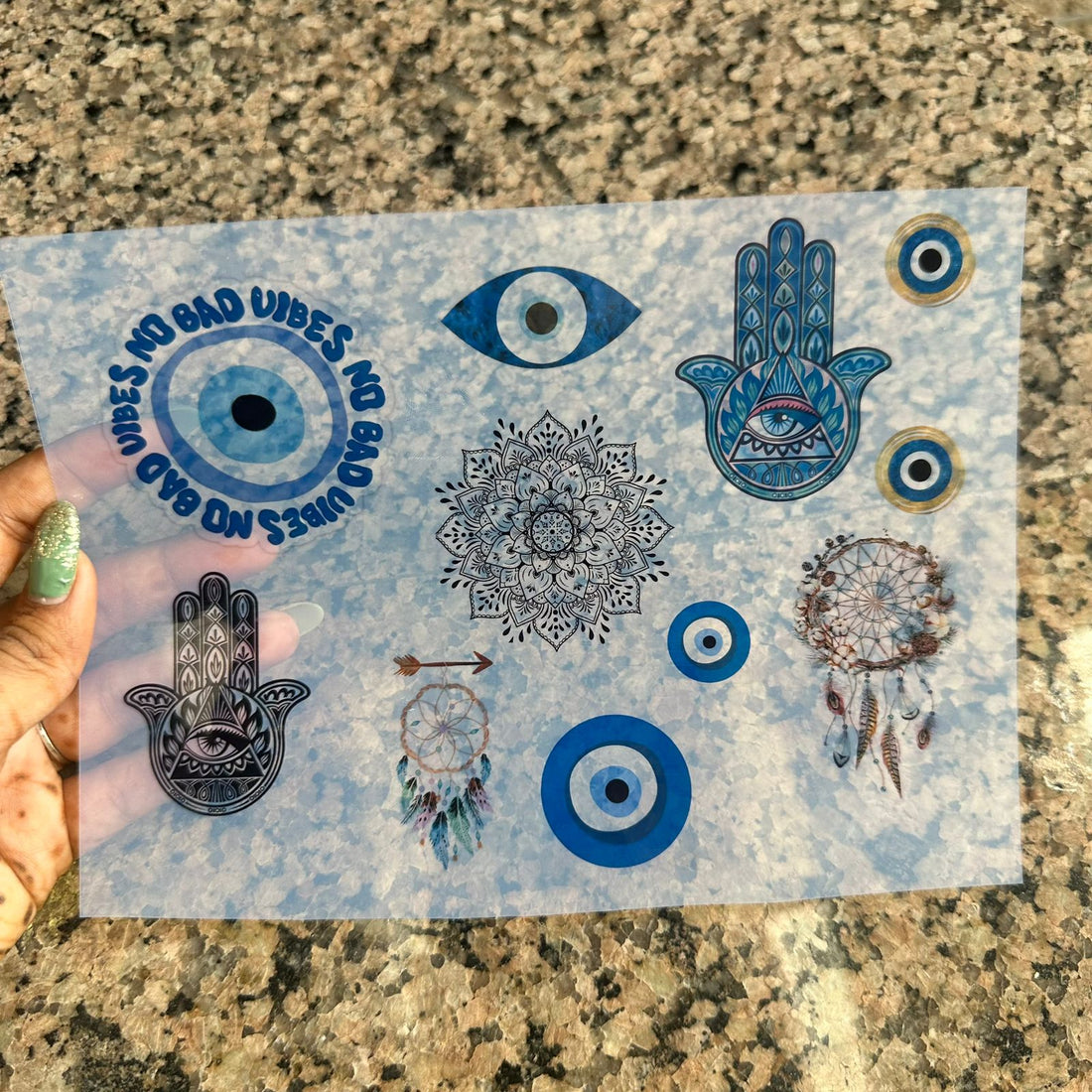 Evil eye & Hamsa insert sheet