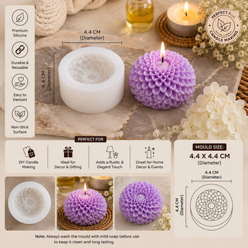 Chrysanthemum Flower Candle Mould -3D Dahlia Shape Mould