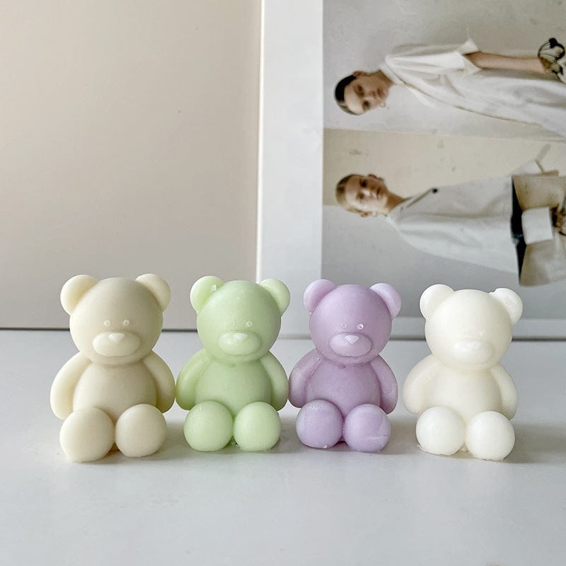 Cute teddy bear candle mould