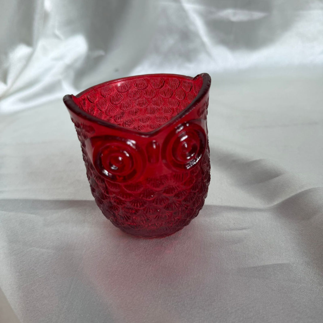 Owl red candle jar