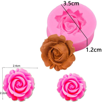 3d rose flower candle mould