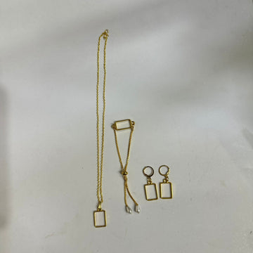 Mini bezel jewellery set rectangle