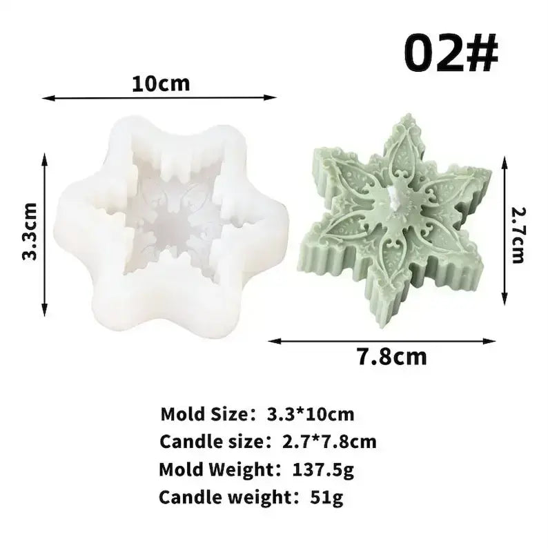 Snowflake candle mould