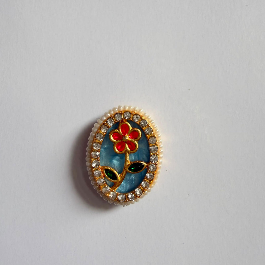 Oval Kundan rakhi charm 002