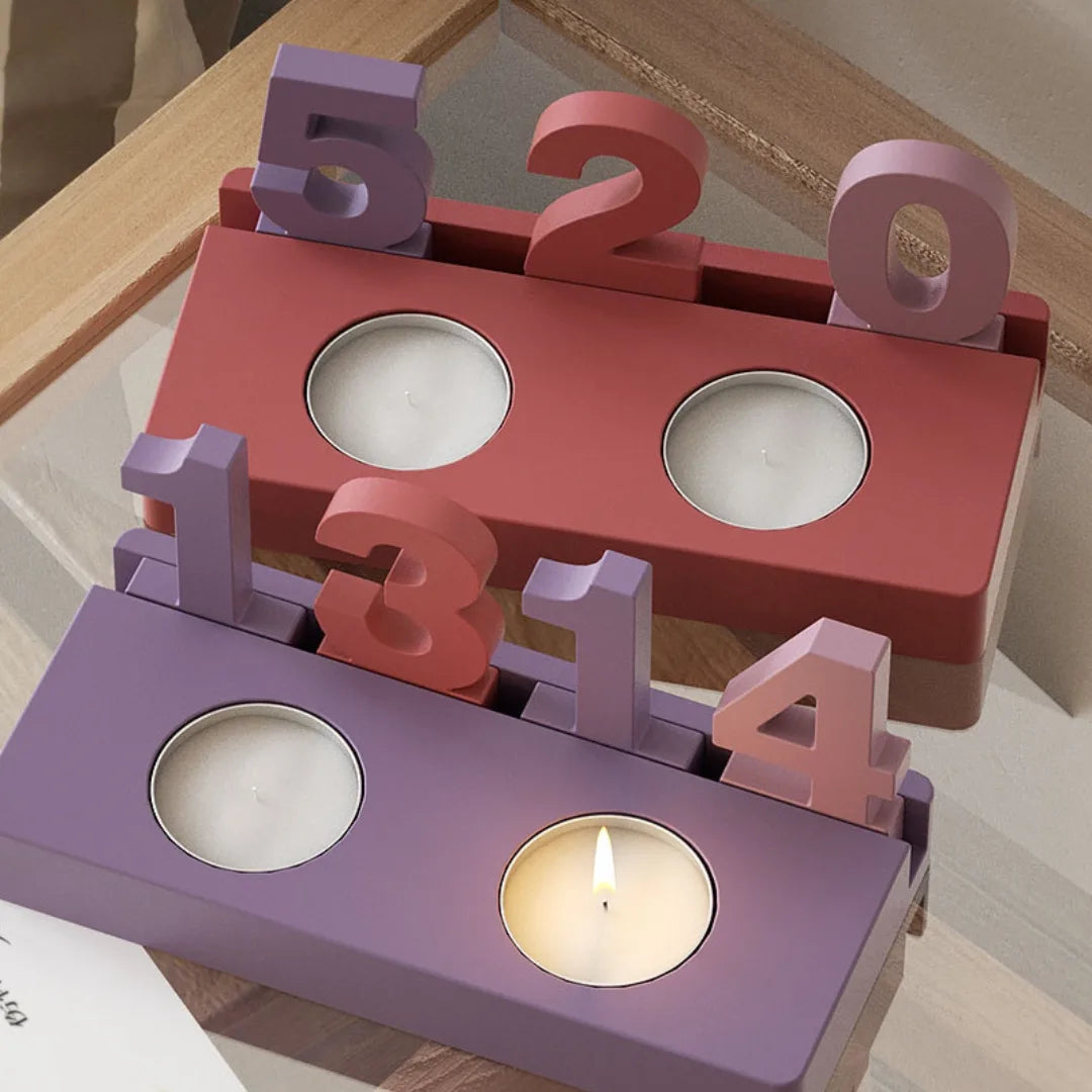 Birthdate tealight Holder Set of 3 Molds
