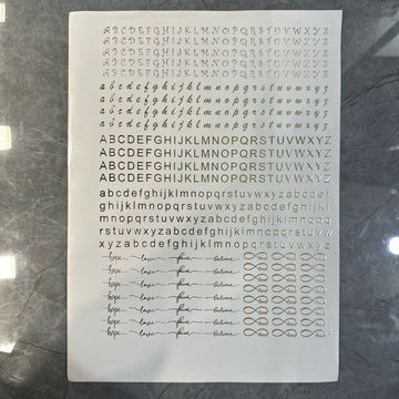 Gold embossed sheet alphabet 009