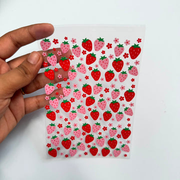 Strawberry peel off sticker sheet A6 002
