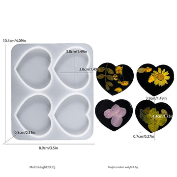 4 in 1 heart mould