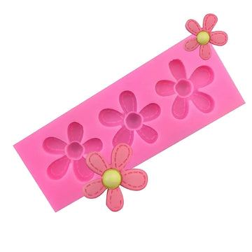 3 cavity flower candle mould