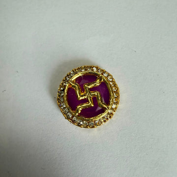 Round Swastik kundan charm