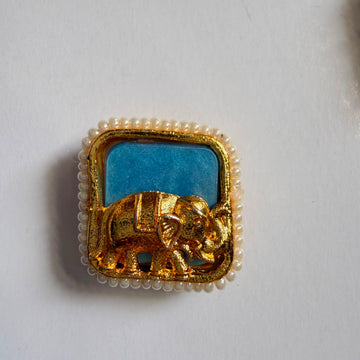 Kundan rakhi charm square elephant