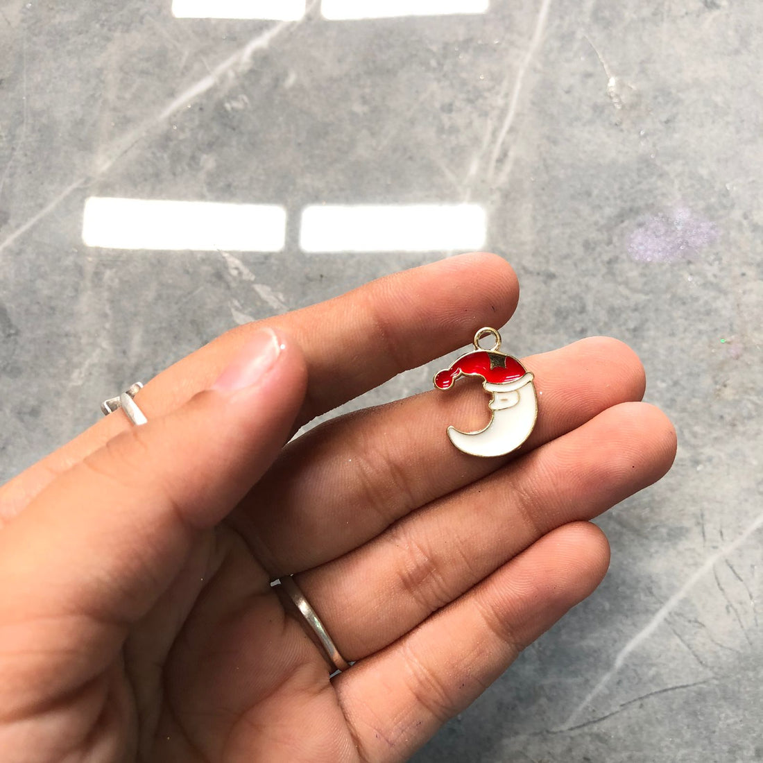 Moon Christmas charm