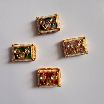 Kundan rakhi charm rectangle