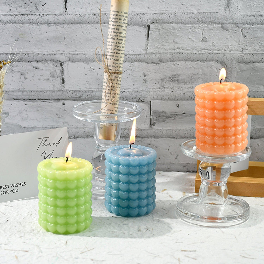 Small love cylinder candle mould
