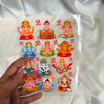 Ganeshji peel off sticker sheet A6 A1