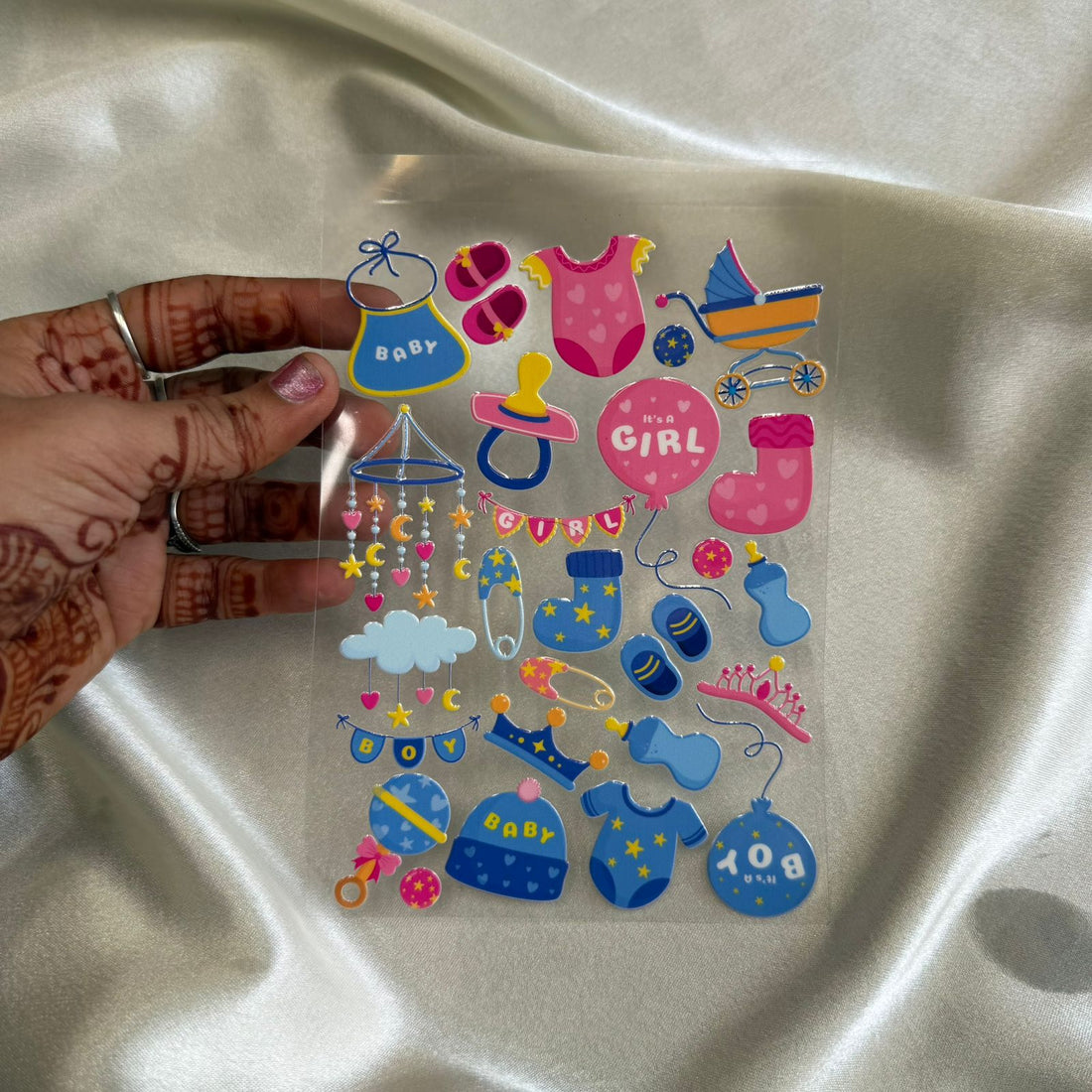 Born baby peel off sticker