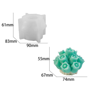 3d rose bouquet floral cluster candle mould