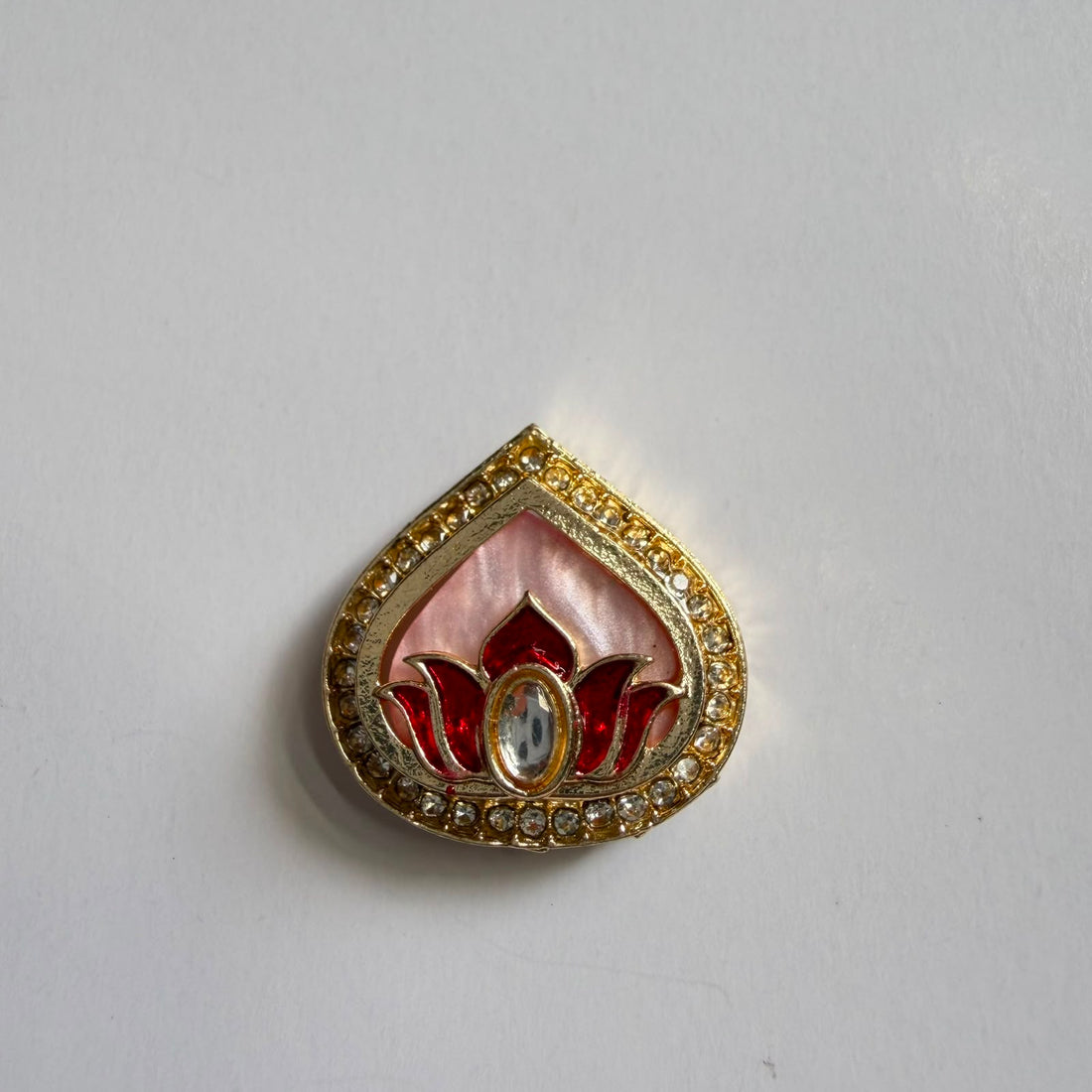 Drop Kundan lotus rakhi charm 004