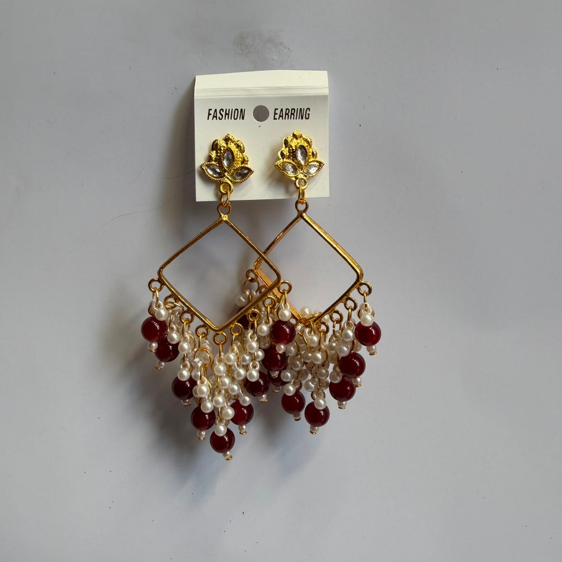 Chandbali jumkha base maroon