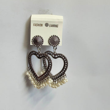 Jumkha base silver heart pearl