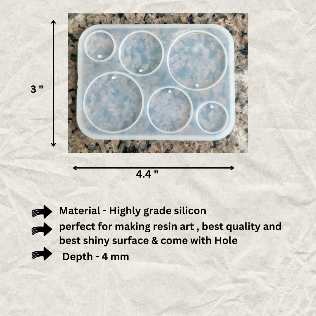 6 in 1 round jewellery & keychain mould