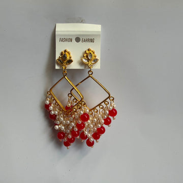 Chandbali jumkha base red