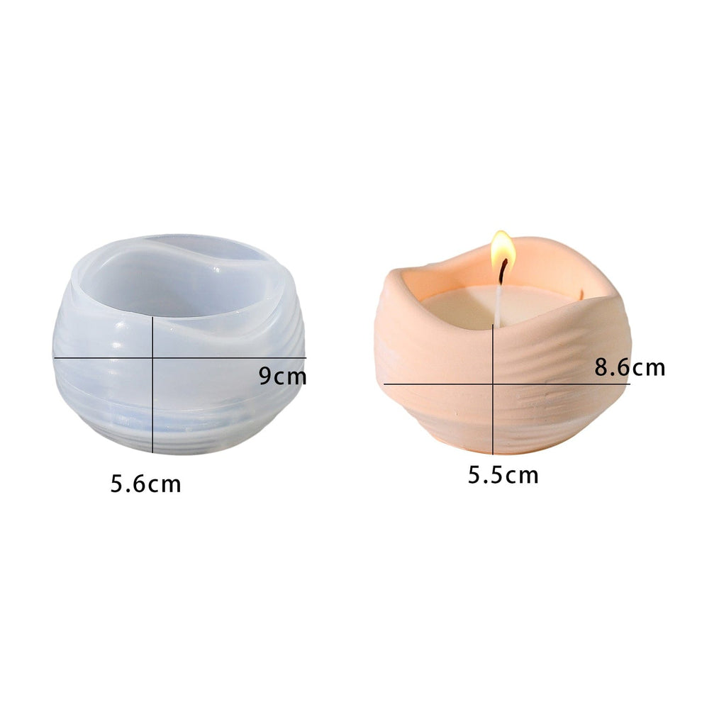 Wave round candle bowl mould