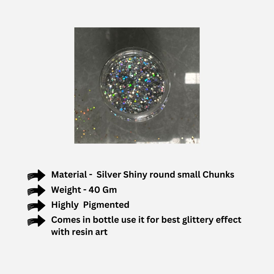 Silver rainbow shiny Round chunks