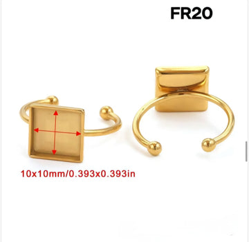 Bezel ring gold square