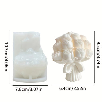 Rose bud bouquet candle mould