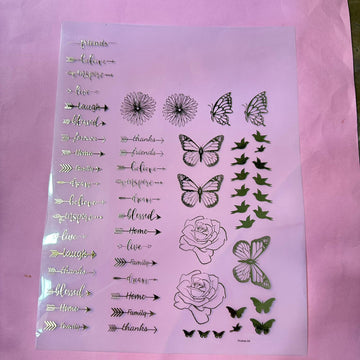 Quotes metal insert sheet A4