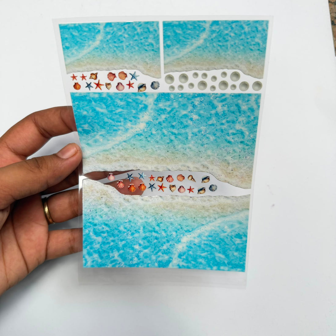 Ocean peel off sticker sheet A6 003