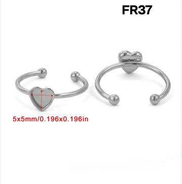 Bezel ring silver heart
