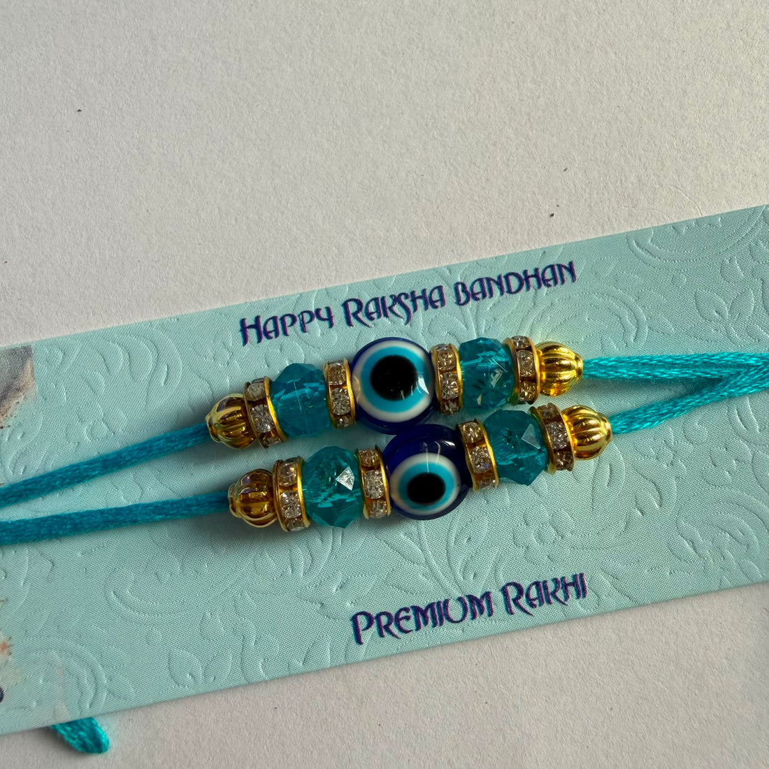 Ready Rakhi thread evil eye blue