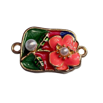 Rectangle flower pearl rakhi charm 119