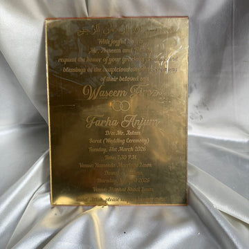 Acrylic engraved invitation 9*12 inch
