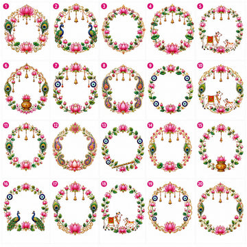 Mix border design peel off sticker customise 005