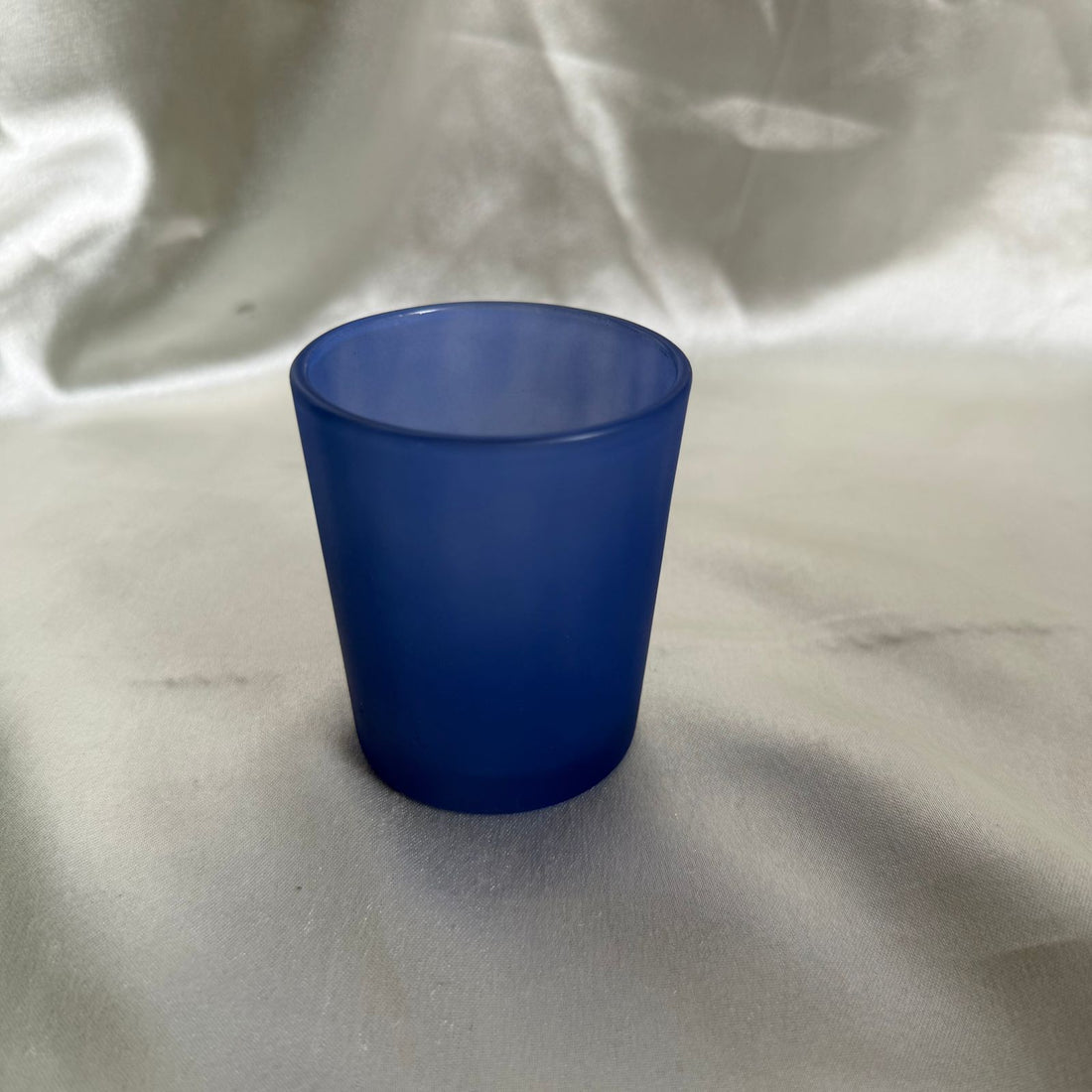 Matte blue candle jar