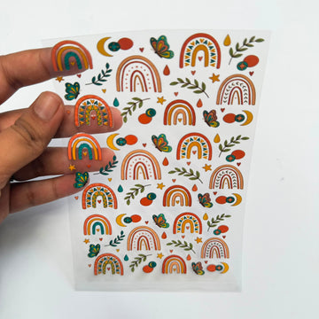 Rainbow peel off sticker sheet A6