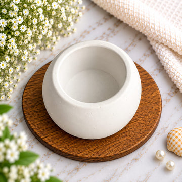 Round tealight holder concrete