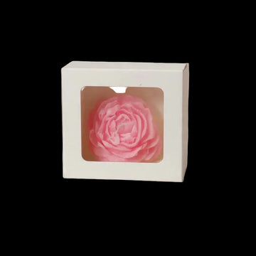 Peony Candle White Square Box