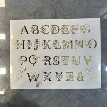 Gold embossed sheet alphabet 004