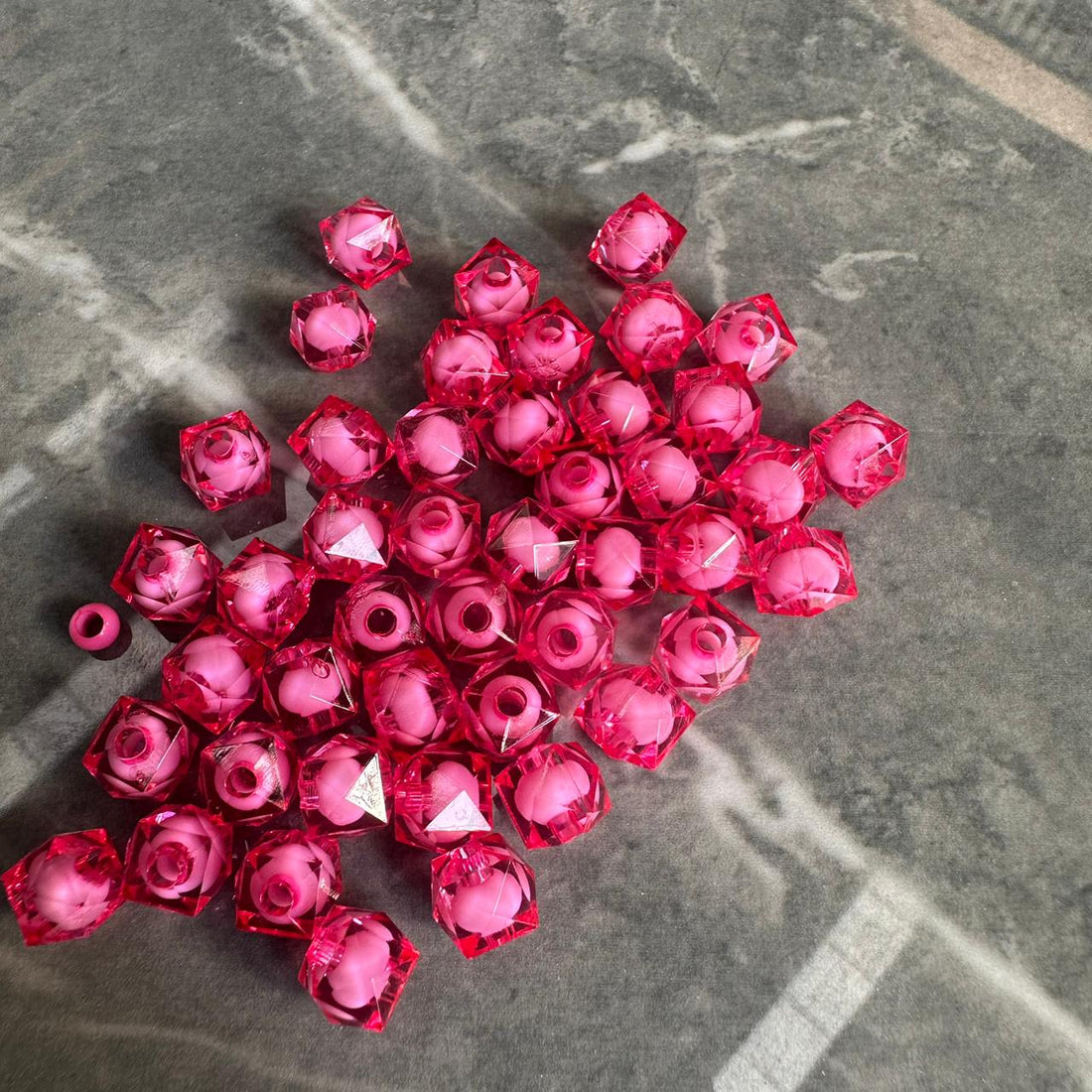 Square beads pink