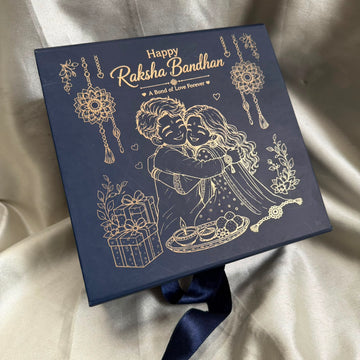 Rakhi hamper collapsible box blue