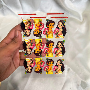 Radha krishna peel off sticker sheet A6 005