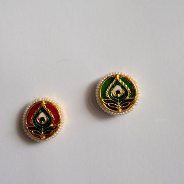 Round Kundan rakhi charm 004