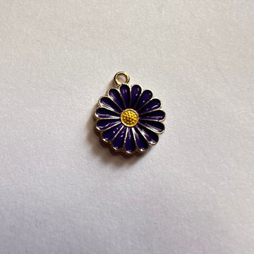 Small purple daisy charm