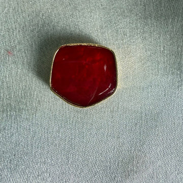 Red Uneven Square Kundan Rakhi base