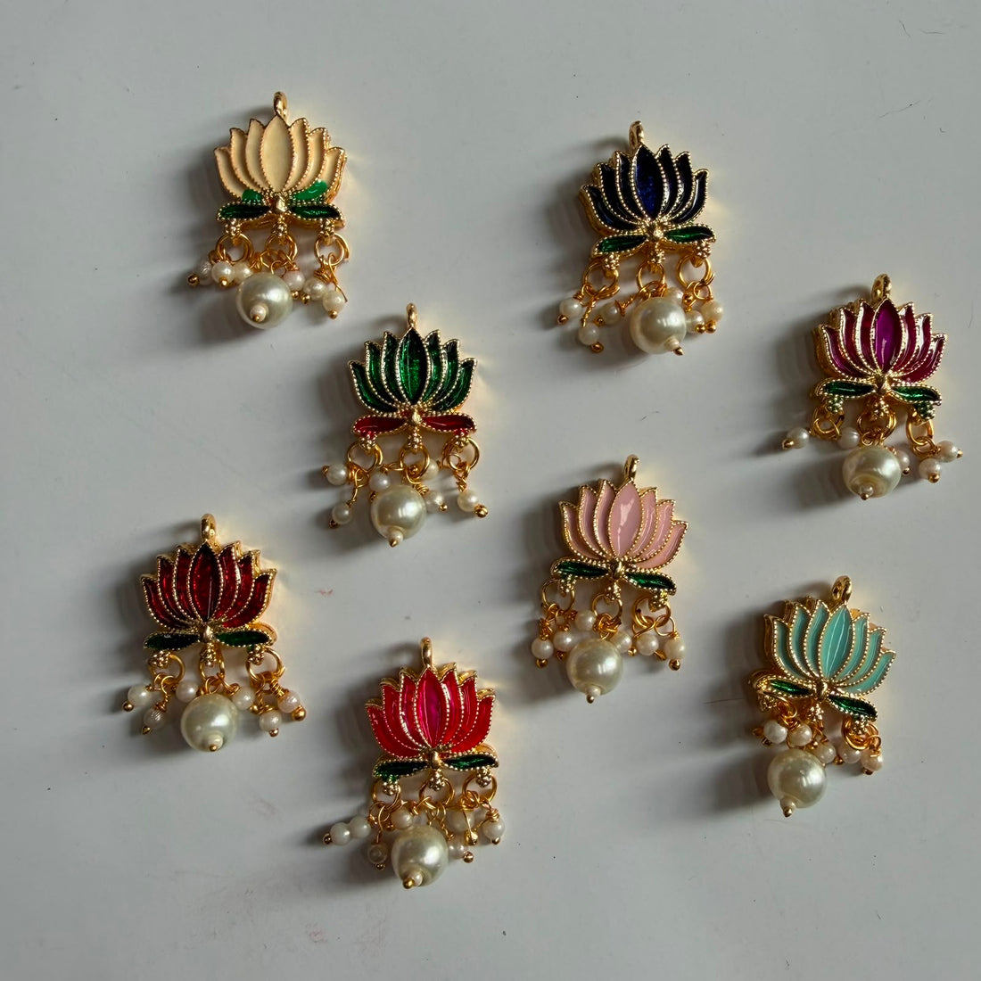 Lotus hanging kundan charm